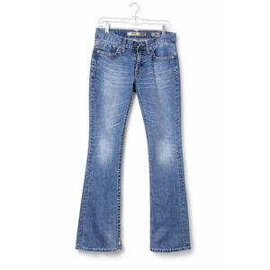 BKE Aiden Bootcut Jeans Mens 31S Medium Wash Distressed Denim Blue